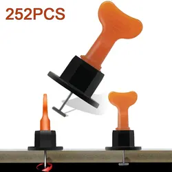 Kit de espaçadores/niveladores de pisos e azulejos, sistema de nivelamento e espaçamento com cunhas, espaçadores e chave de boca, conjunto de 252 peças