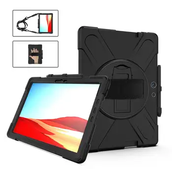 

BuzzLee Tablet Cover For Microsoft Surface Pro X Rotating Flip Stand Silicon Hard PC Flip Cover 13inch Tablet Case With Pen Slot