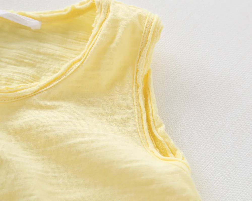 Korean-style Childrenswear Summer New Style Washing Water Slub Cotton Soft Cotton Children's Vest a Generation of Fat TN917