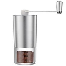 Mini Manual Coffee Grinder With Transparent Body Adjustable Ceramic Millstone Coffee Burr Mill For Home Office Travelling