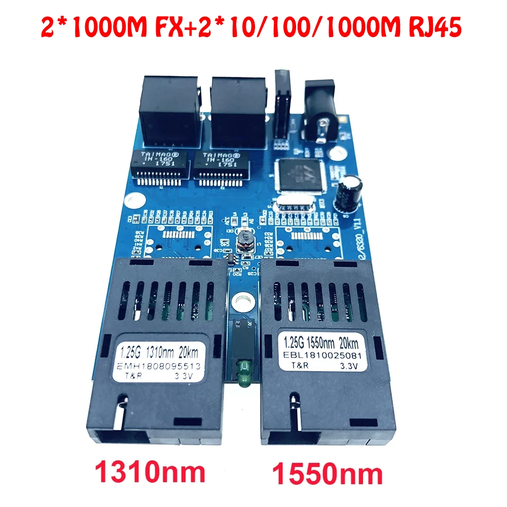 ftth fast connector 5 Pieces  2G2E 10/100/1000M Gigabit Ethernet Switch Ethernet Fiber Optical Media Converter Single Mode 2 RJ45 UTP and 2 SC Port dual band modem