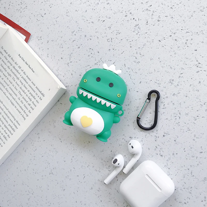 Чехол для AirPods, милый мультяшный защитный чехол, беспроводной чехол для наушников Air pods 2, чехол для наушников с кольцом на палец - Цвет: as pic