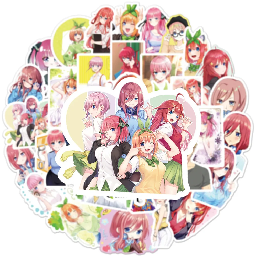 10/50Pcs Pack The Quintessential Quintuplets Anime Stickers Laptop Luggage Skateboard Bicycle Guitar Waterproof Sticker Kids Toy