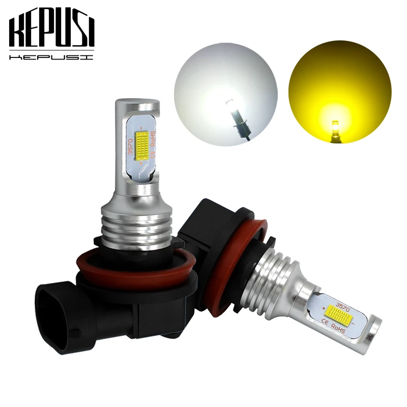 2 ampoules Led antibrouillard H11, H8 H9, 72W, haute puissance, feux de