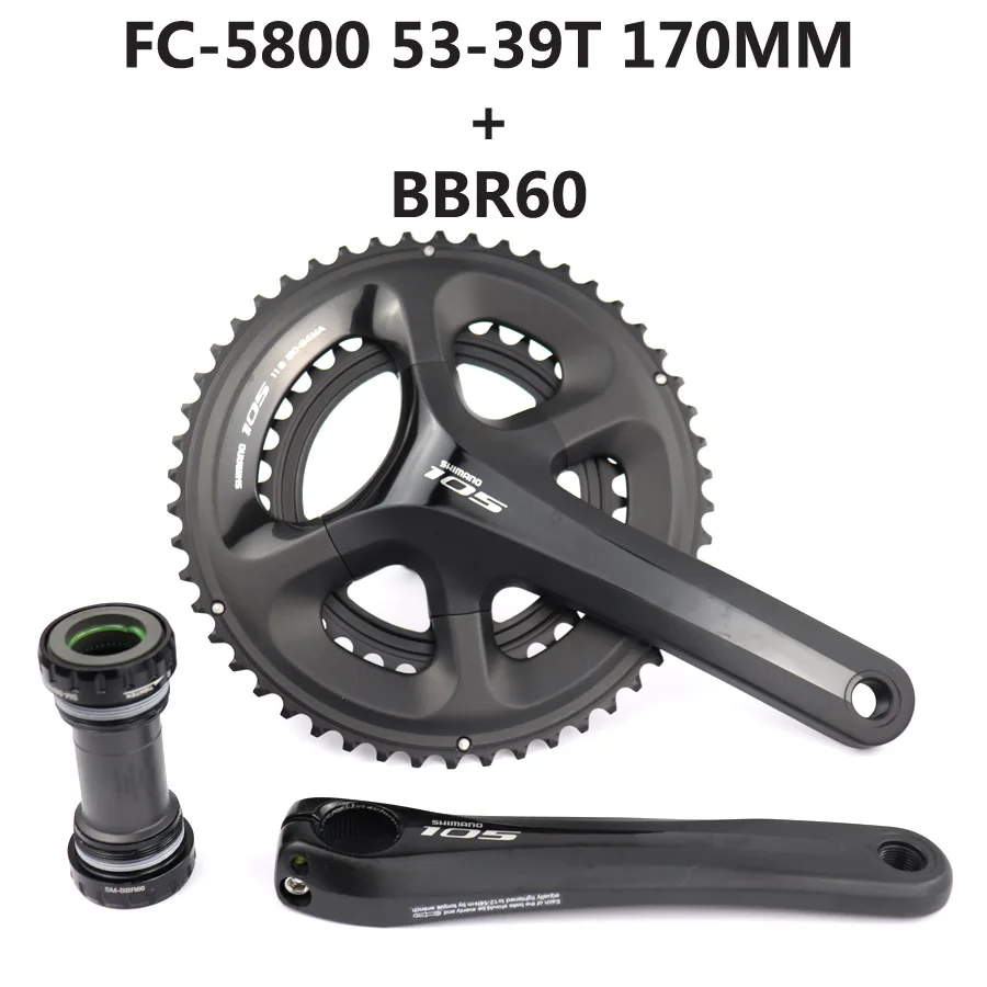 SHIMANO 105 FC-5800 FC 5800 2x11 Speed Road bike Crankset 50-34T/52-36T/53-39T 165/170/172.5/175MM Crank Choose BBR60 - Цвет: 53-39T 170 BB