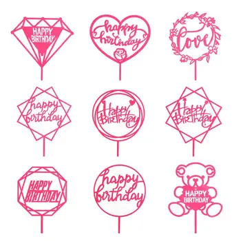 

Party Wedding Christmas Decorating Supplies For Birthday Lovely Gifts 6 Style Choose Hot Stamping Pink Cake Dessert Insert Card