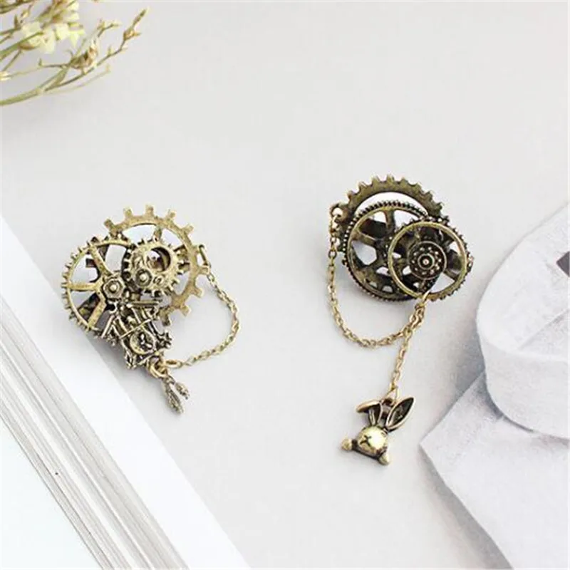 1 шт. модные милые Ретро панк стимпанковый механизм Броши oorbellen ювелирные аксессуары креативные модные вечерние броши для девочек