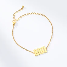 Старый английский номер браслет специальная дата год номер браслеты для женщин пользовательские ювелирные изделия 1990 до год рождения браслет