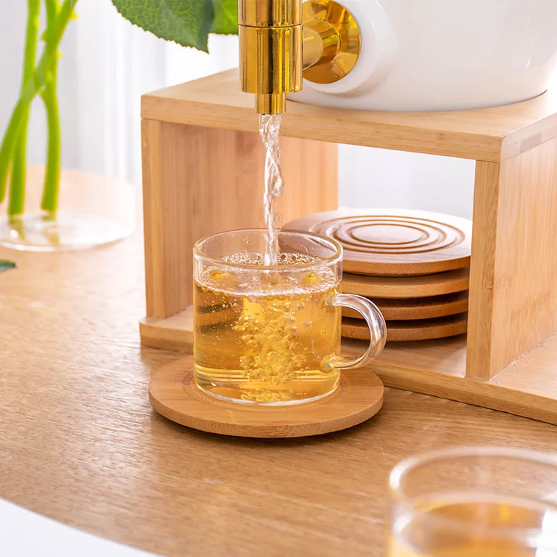 

Hanging Cup-Large Capacity Water Utensils Set with Copper Faucet Ceramic Whiteware Pitcher European Style Coffee Cup