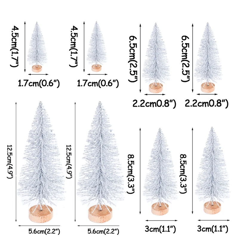 8 шт., искусственные елки, мини елки, рождественские украшения для дома, золотые, зеленые, белые елки, Navidad Natal, новогодний, Рождественский Декор