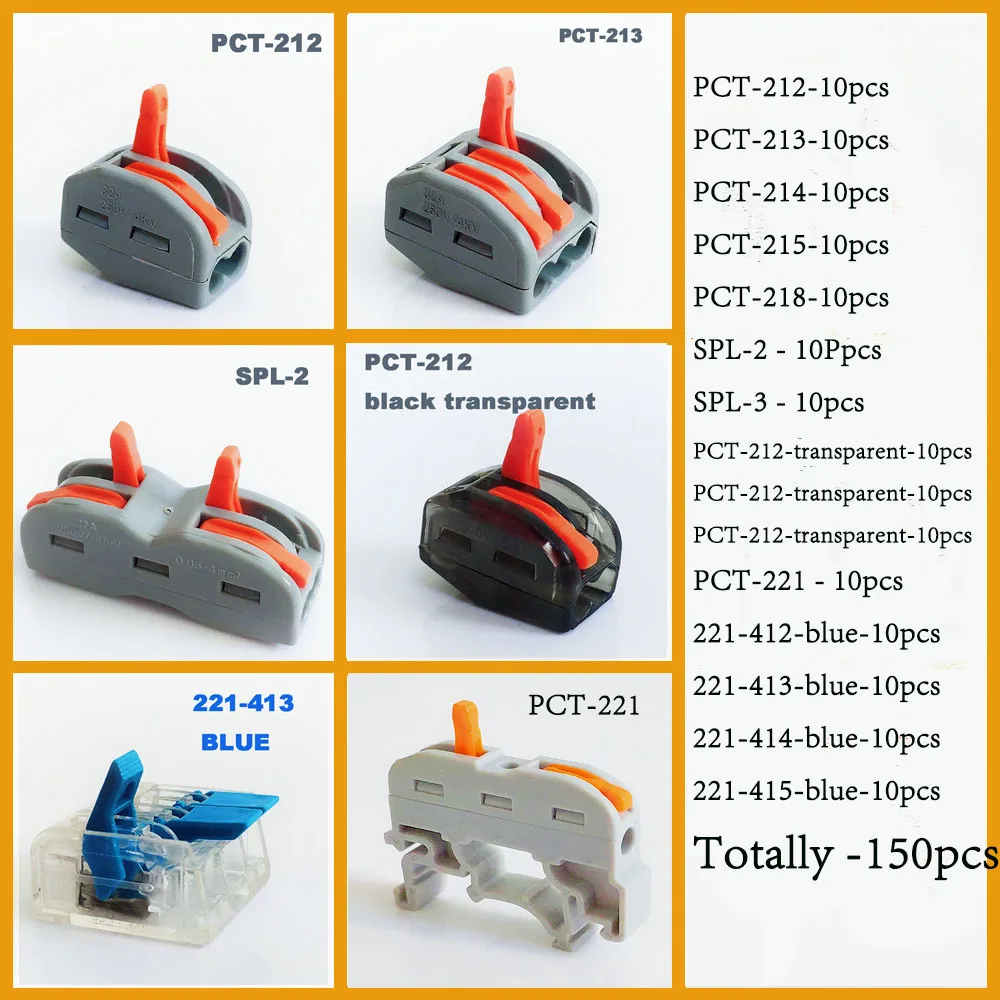Провод соединитель кабельный соединитель Смешанная посылка 412 413 415 аксессуары для кабеля вставной разъем для клемм проводов блоки электропитания - Цвет: mix package No12