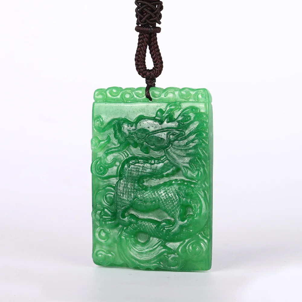 Natural Vintage Green Jade Dragon 