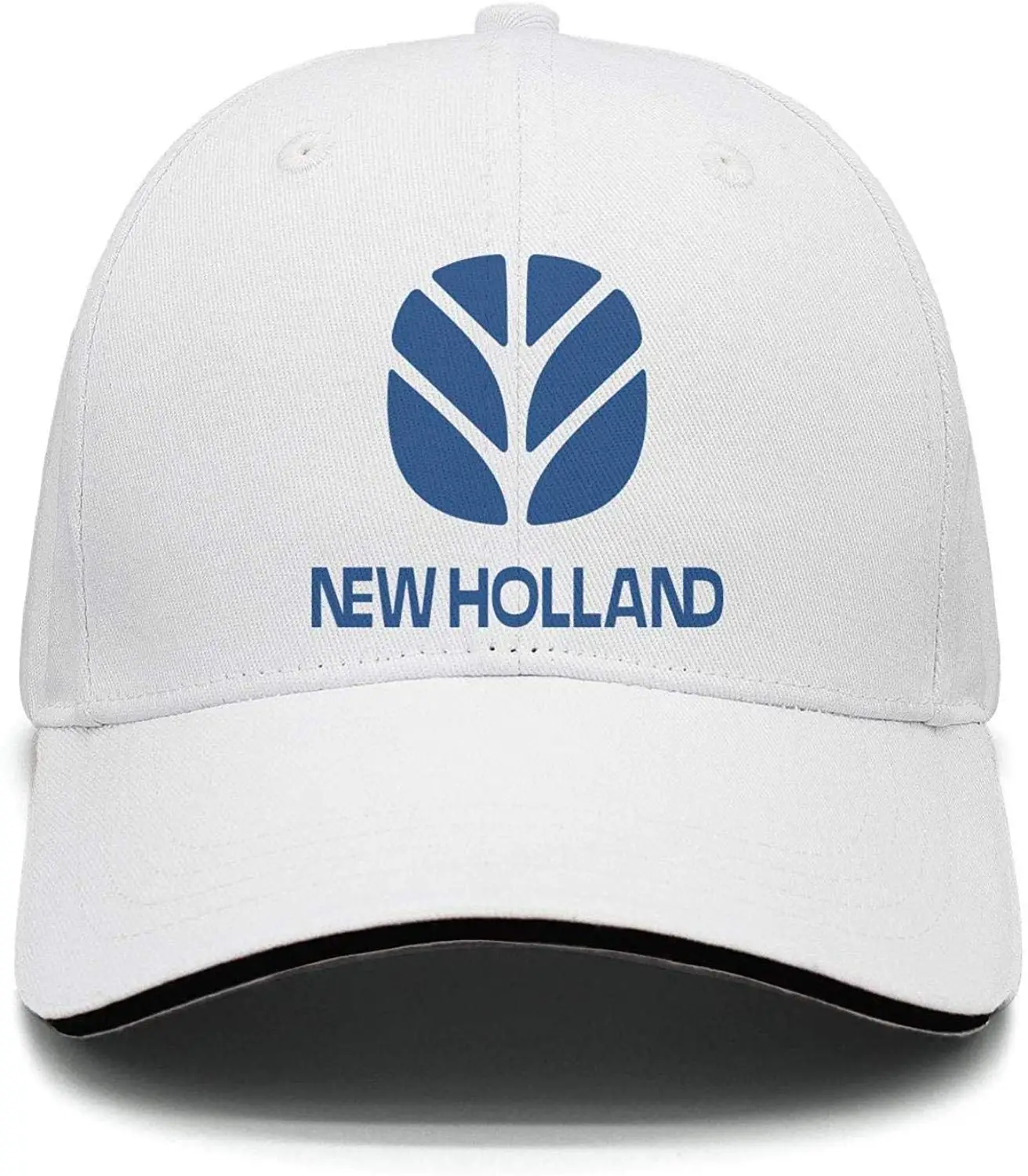 New-Holland-Agriculyure-синий-логотип-мужские плоские классические регулируемые сетчатые