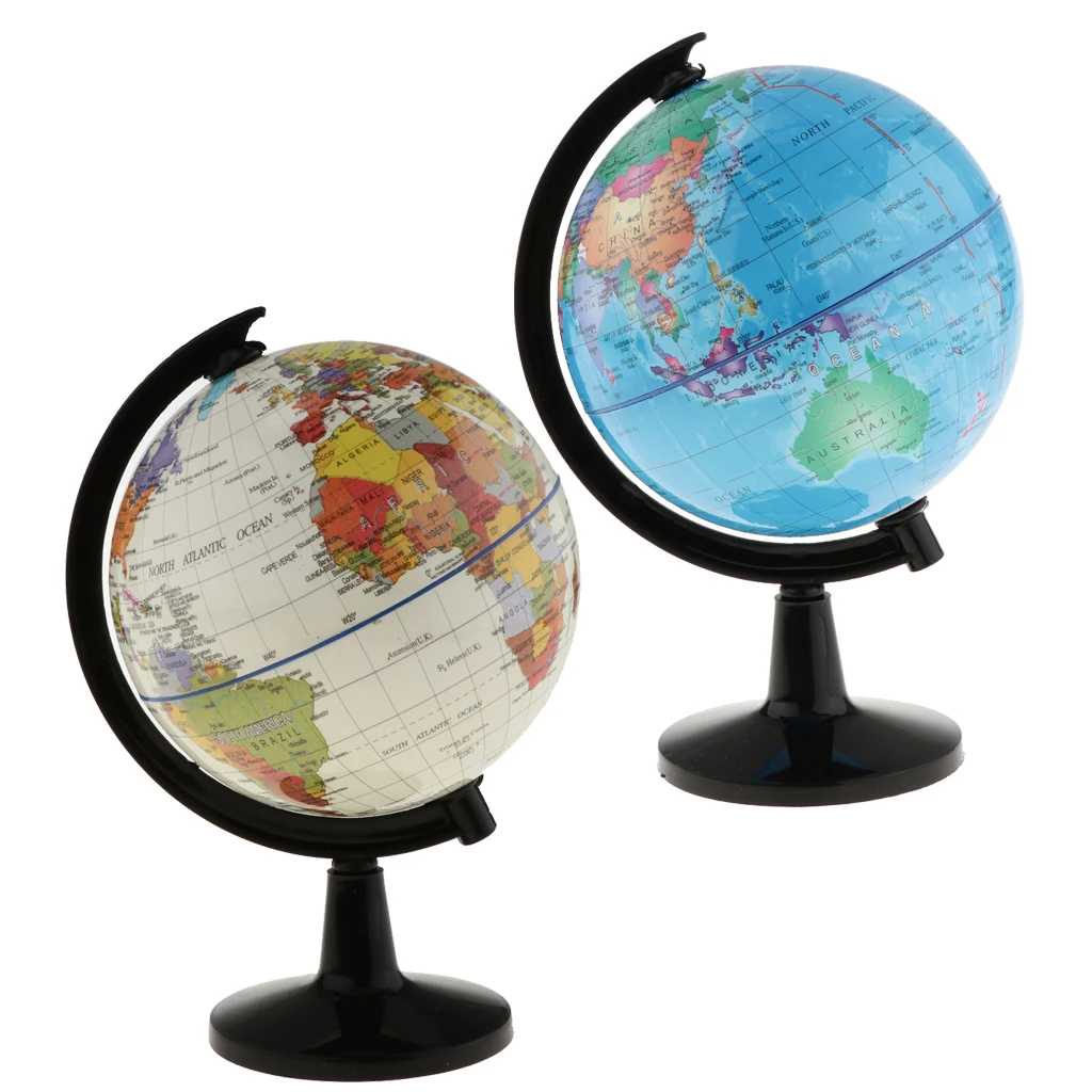 16cm Desktop Rotary Sphere Globe World Globe Model Geography Educational Toy for School Classroom Teaching Aids Students Kids