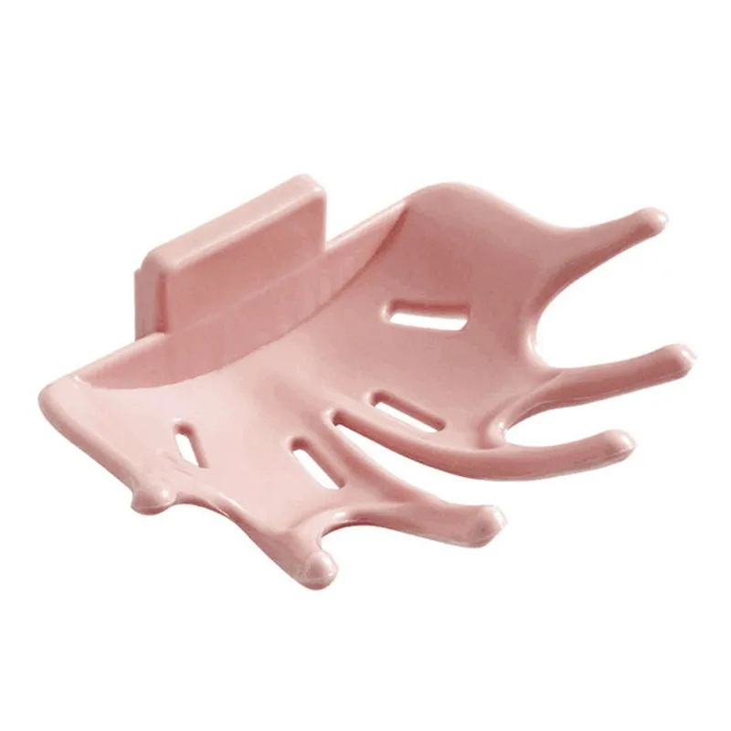 Pink Полка для ванной комнаты, настенная вешалка для ванной комнаты, угловая треугольная стойка для мытья, кухонная стойка для хранения мыльниц - Цвет: Pink