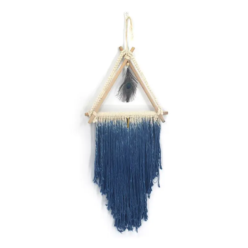 

Peacock Feather Macrame Woven Wall Hanging Tapestry Handmade Boho Chic Bohemian Apartment Dorm