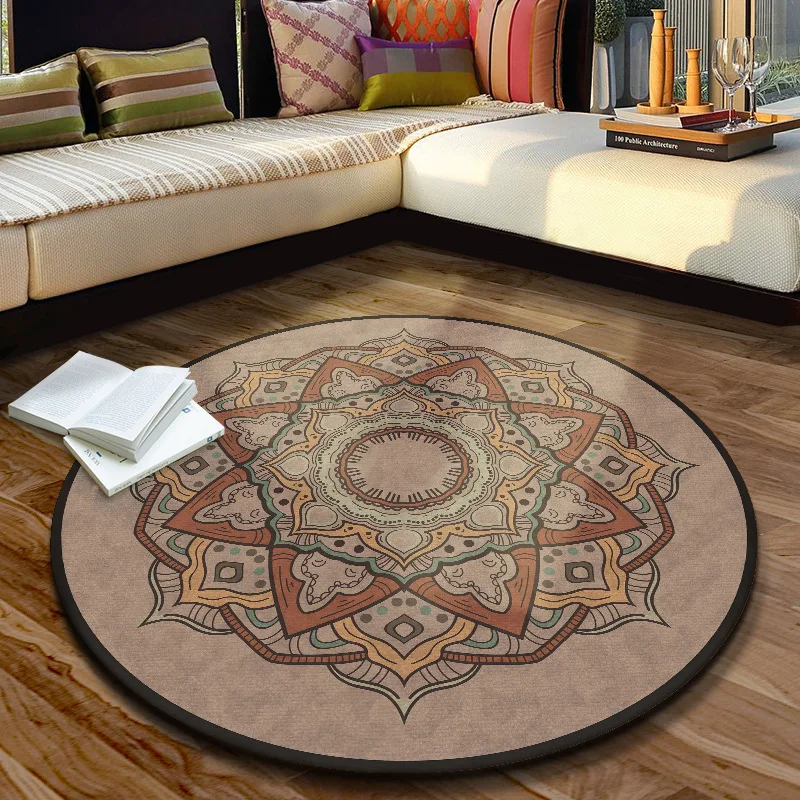 

New Fashion 8 Sizes 11 Colors Yoga Mat Living Room Mat Tatami Round Mat Machine Washable 100*100 CM Western style Floor Mat