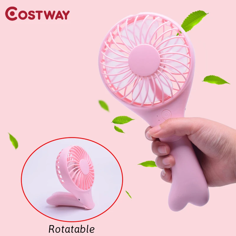 

COSTWAY Foldable Portable Hand Fan USB Rechargeable Handheld Mini Fan Originality Desktop Silent Cooling Small Fan Ventilador