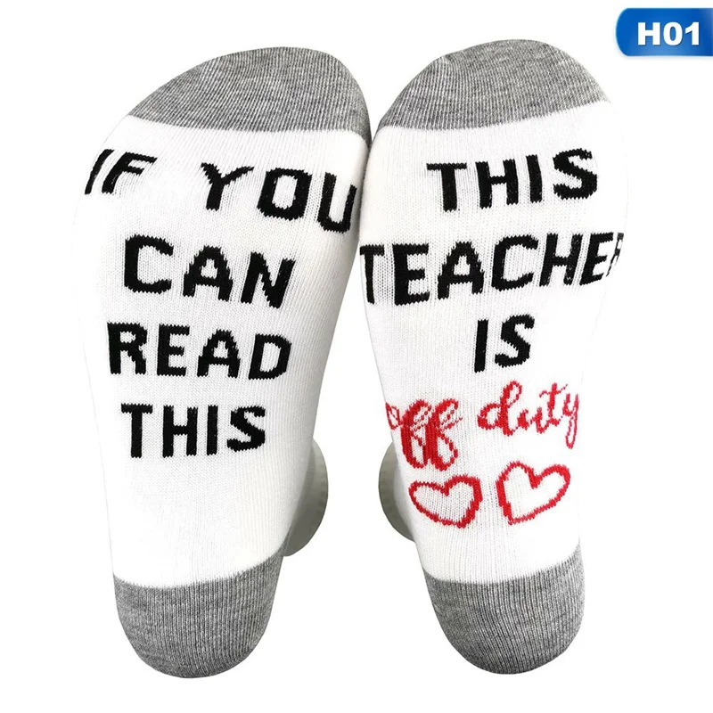 Забавные женские и мужские носки с буквами, если вы можете прочесть это обучение/медсестры вне службы зимние носки