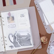 5 шт. A5 Пластик связующего планировщик Тетрадь пополнения Карманный Билл чехол Имя кредитной держатель для карт сумка iPhone 6 plus Чехол-книжка с кольцевым механизмом наклейки для хранения