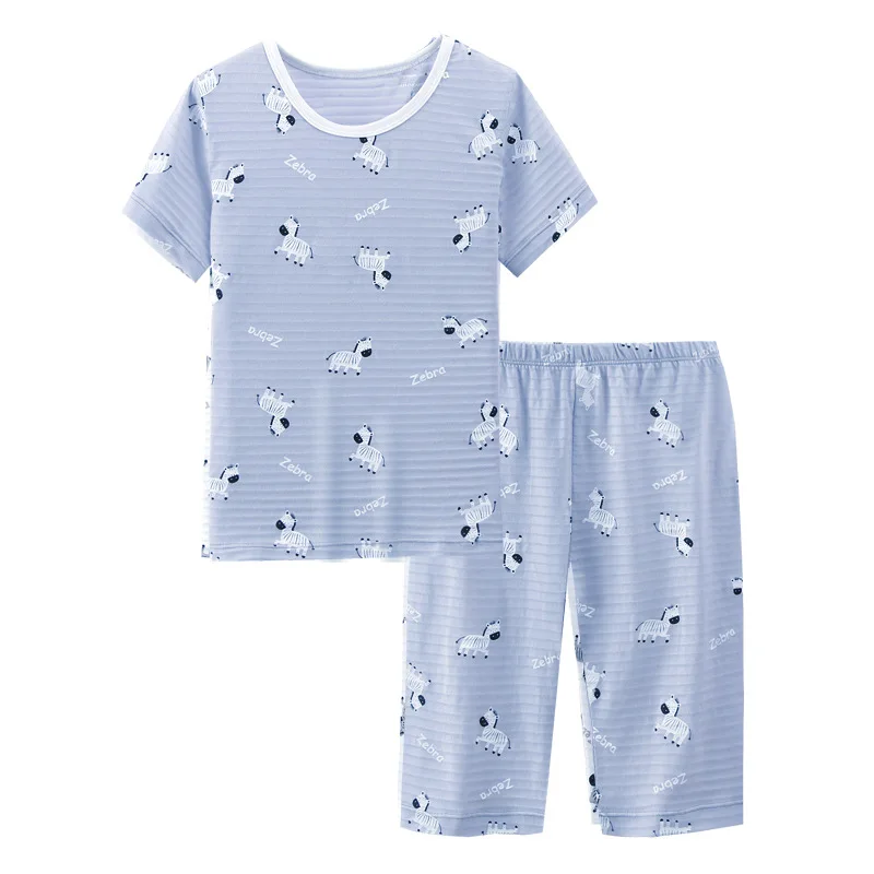 Children's home wear suit short-sleeved top five-point pants boys and girls summer shorts two-piece set | Детская одежда и