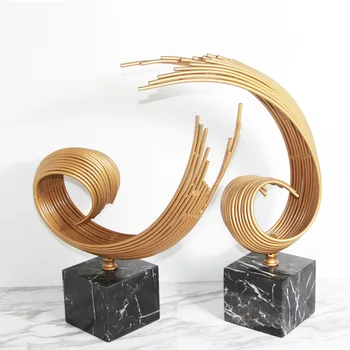 

Multiple Overlapping Twisted Metal Pipes Statue Sculpture Decor For Home Living Room Object Art Figurines Home Decor Accessories