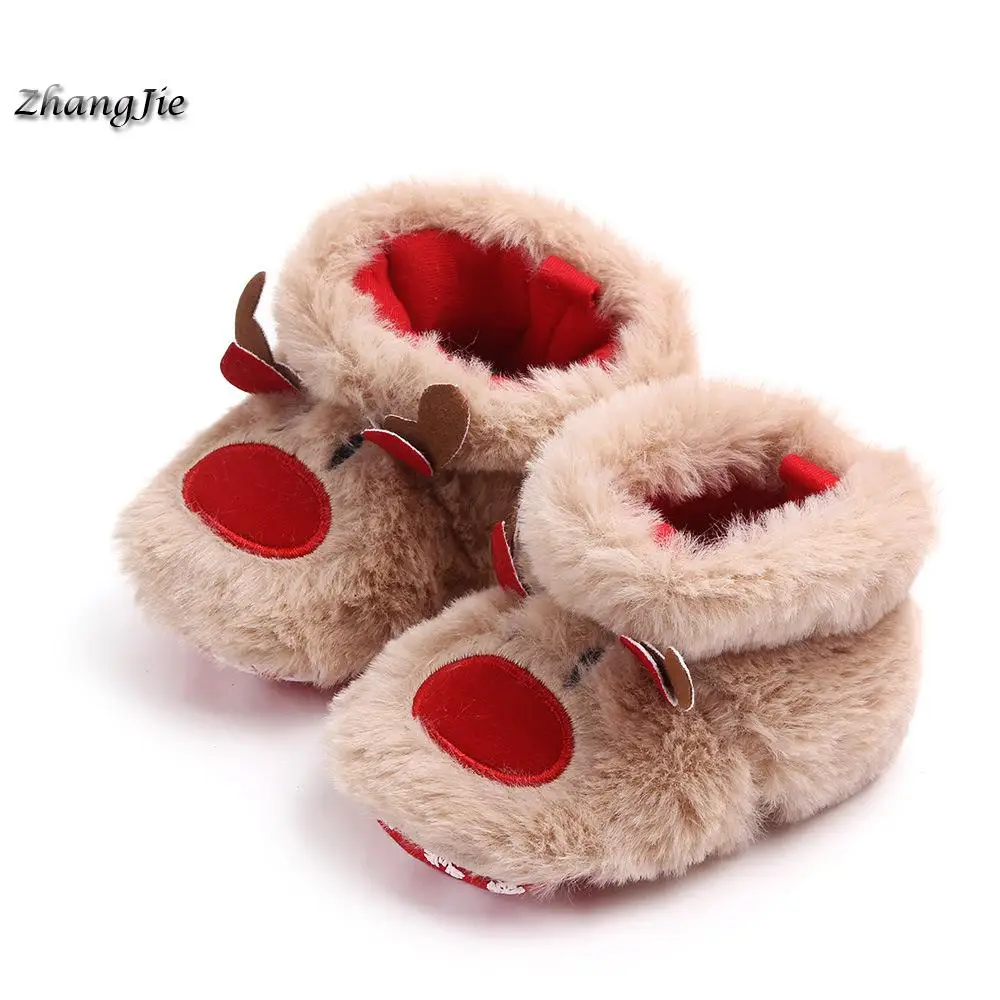 

0-18M baby Winter Baby Girls Boys Keep Warm Shoes Muply Christmas Elk First Walkers Anti-slip Newborn Toddler Infant Girl Footwear Shoes