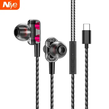 

Type-C Wired Headsets Sport Dynamic For Xiaomi In-Ear Earphone Microphone Volume Control Wired Earbuds Headset HIFI For Phone