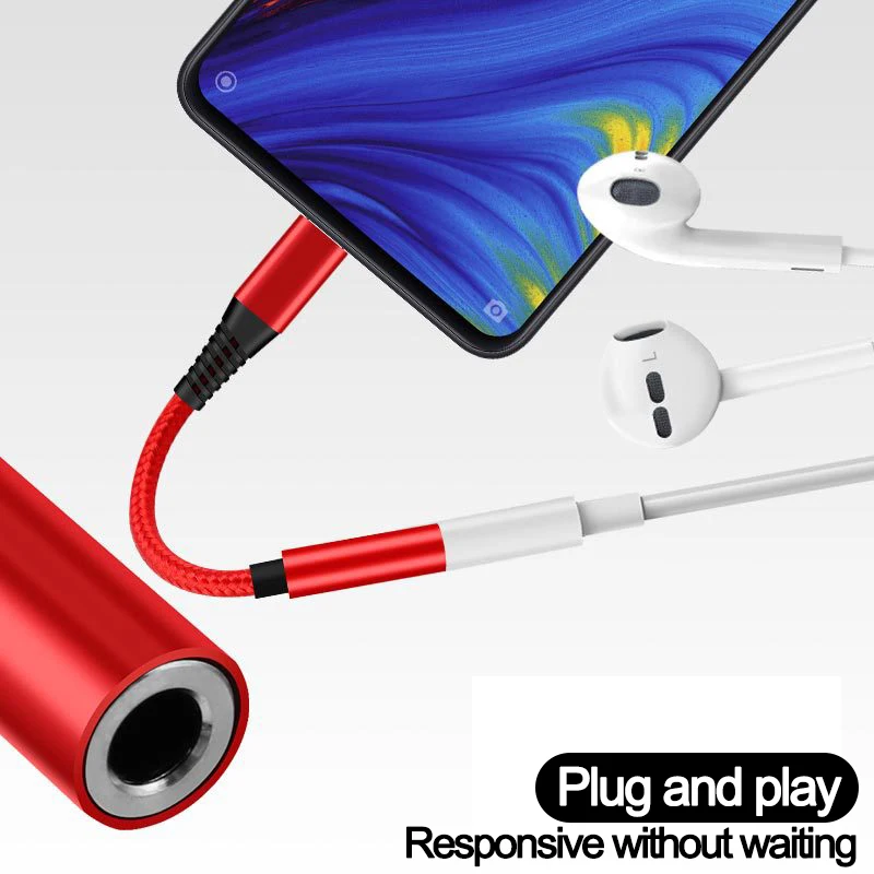 iphone charger converter Type C male to 3.5mm Jack Earphone Audio Adapter for Xiaomi 10 11 MIX2 USB C 3.5 Audio Converter Headphones Aux Cable for huawei iphone to type c adapter