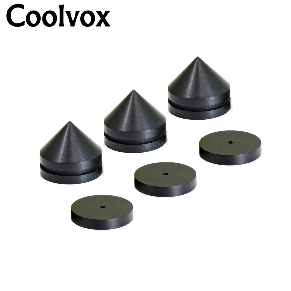 Coolvox 4 комплекта активные акустические шипы стенд Feets звуковой громкоговоритель ног коврик аксессуары проигрыватель DIY домашний кинотеатр 23x20 мм - Цвет: 3 wood stand Base