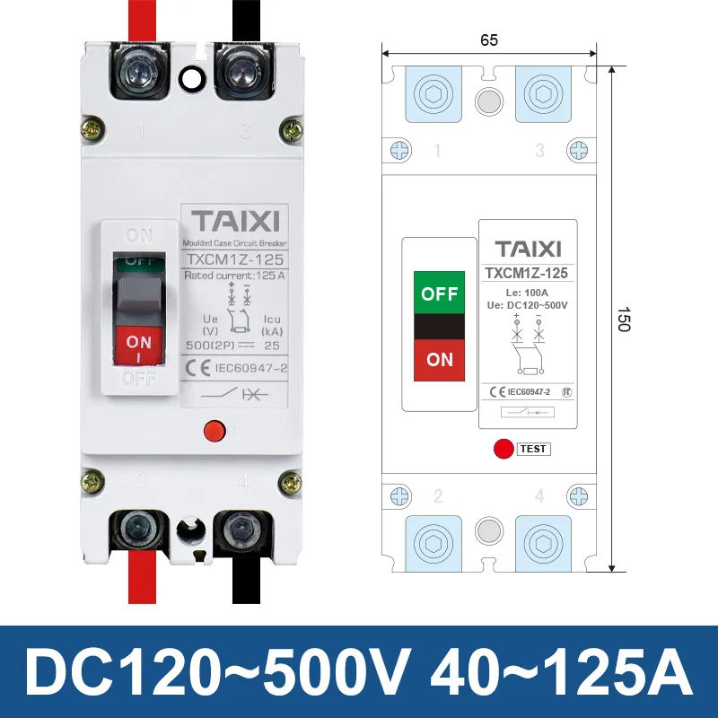 taixi solar mccb 500v 1000v 1500v dc 01