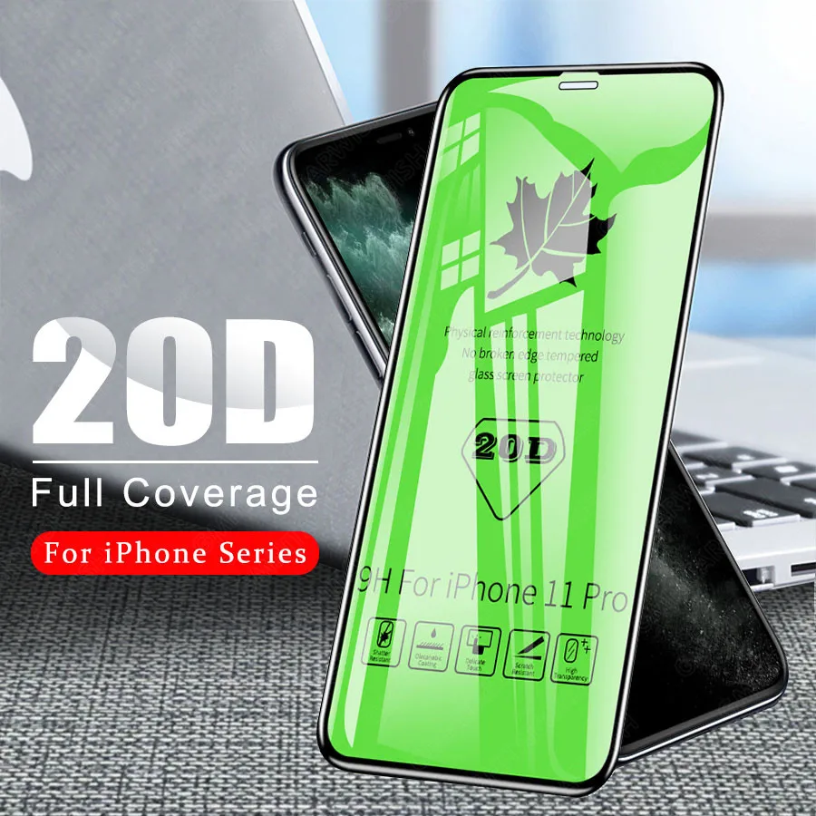 20D Высокое качество Полный Клей полное покрытие закаленное стекло для iPhone 11 протектор экрана для iPhone 11 Pro Max
