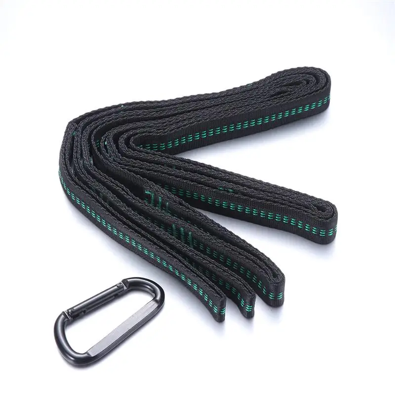 2 pcs Adjustable Strong Hammock Strap Hanging Hammock Belt 2 Buckles for Camping Traveling(Green