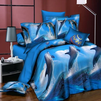 

3d bedding sets reactive rose print scenic Animal quilt cover pillow case queen bed Duvet Cover Pillowcase 3Pcs soft breathable