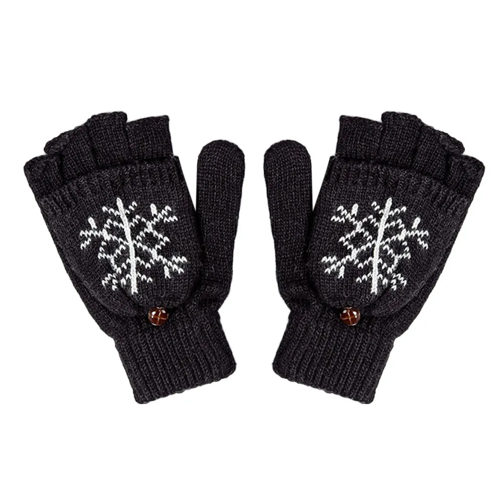 Осенне-зимние перчатки с вышивкой в виде снежинок, шерстяные перчатки для женщин, Элегантные Перчатки с клапаном, рождественские варежки, Новая мода