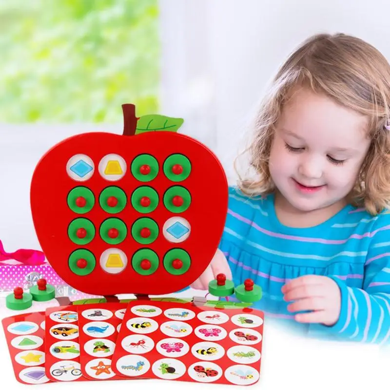 

Environmental Protection Wooden Security Non-toxic Memory Chess Wooden Kids Parent-children Color Guess Memory Game Toys
