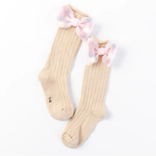 Модные детские носки с бантиками, носки для маленьких девочек Хлопковые гольфы для детей ясельного возраста, яркие цвета, одна пара носков для младенцев - Цвет: 11