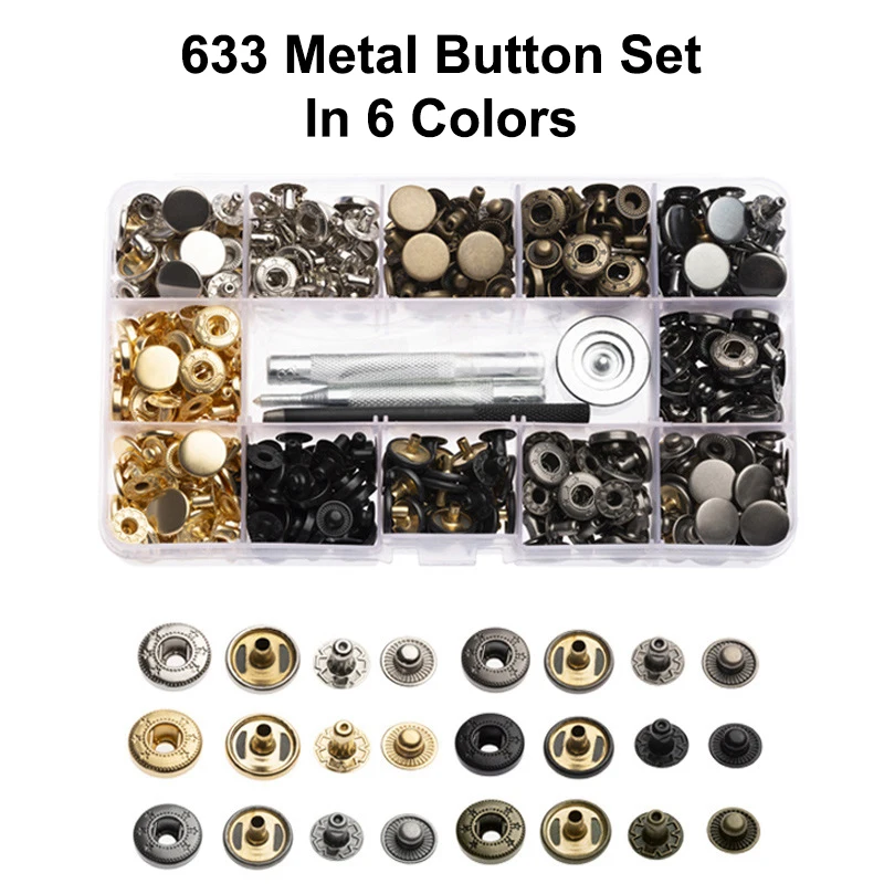 

Набор металлических кнопок 90/120 #, инструменты для установки отверстий в коже, сделай сам, кнопки для одежды, 60/633