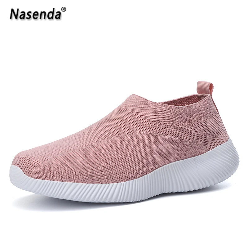 

Fashion Women Shoes Knitting Casual Sock Sneakers for Women Summer Slip On Flats Shoes Women Plus Size Loafers Womens Shoes 43