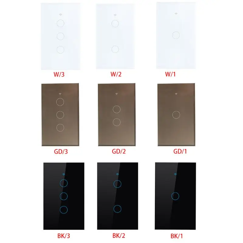 

Wifi Smart Light Switch Voice Control Touch Wireless Wall Panel for Alexa Google 94PC