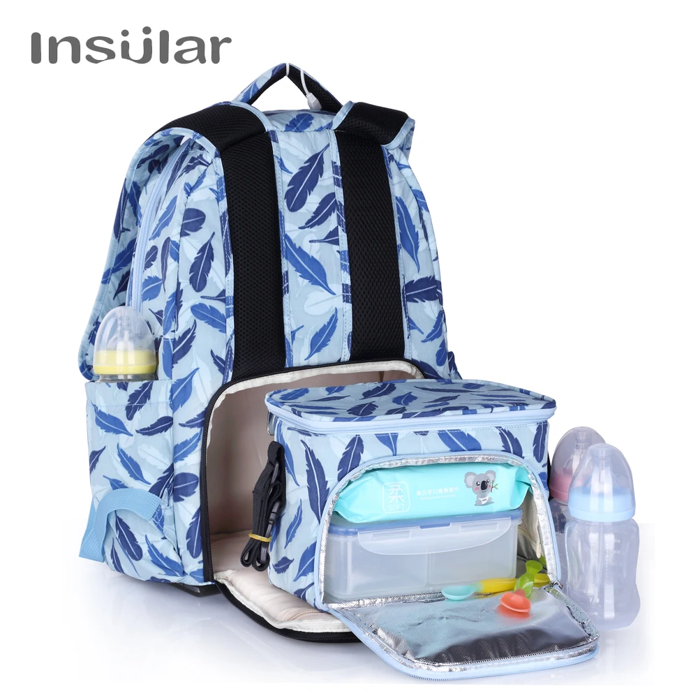 

2020 Insular Diaper bag Mummy Maternity Nappy Bag Large Capacity Baby Bag Travel Backpack Multi-functional Backpack Set