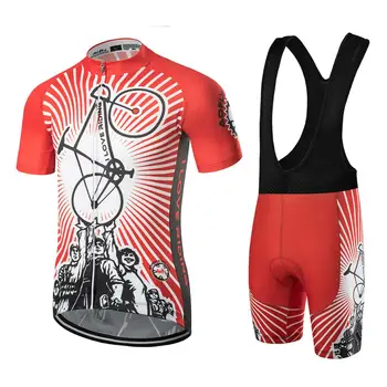 

2020 aofly Red champion cycling Jersey sets Bicycle Clothing Breathable Short Sleeve shirt bib shorts Maillot Ropa Ciclismo