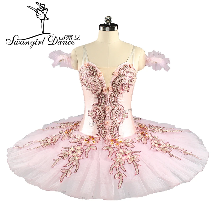 Professional Ballet Tutu Pink Women Nutcracker Fairy Doll Ballet Stage Costumes Sleeping Beauty Pancake Tutu BT9153