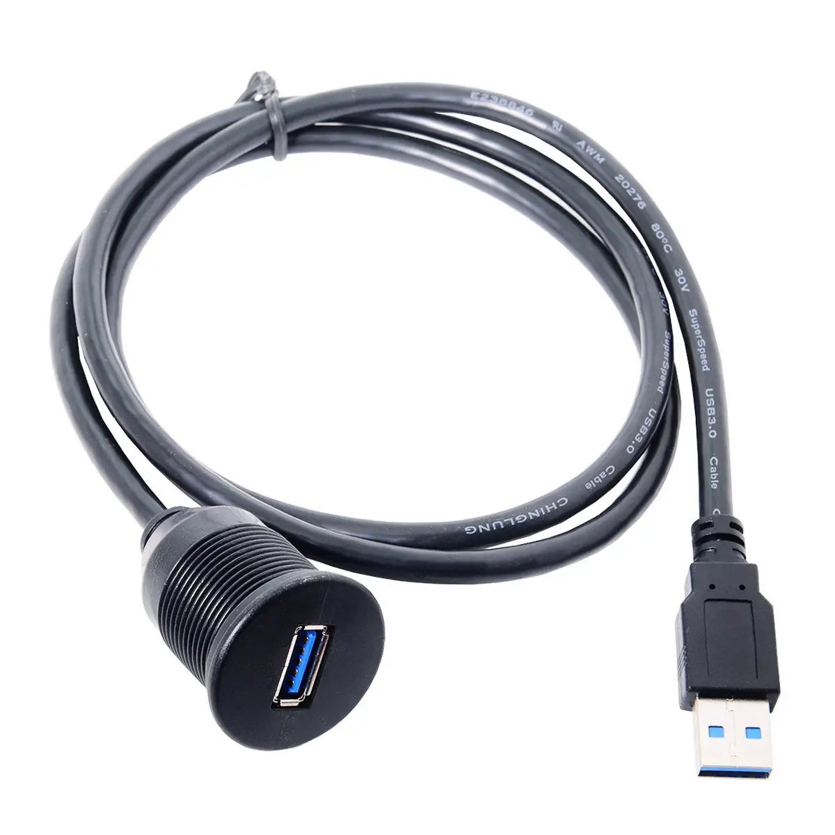 USB 3,0 удлинитель AUX заподлицо автомобильное крепление удлинитель водонепроницаемый кабель 1 м для приборной панели