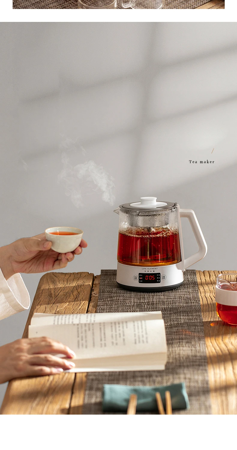 Máquina de Chá com Extração Bule de Chá Caldeira de Água Mini Chaleira Elétrica Multifuncional Isolamento Térmico Portátil Viagem 220v 800ml 6 chá com extração isolamento térmico bule de