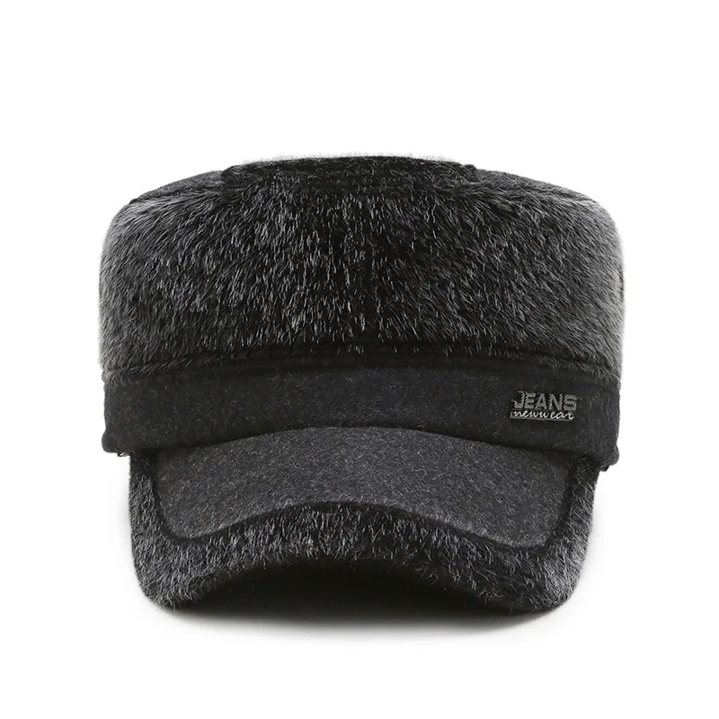 Зимняя шапка из искусственного меха, Мужская бейсболка, теплые шапки, Snapback, шапка для папы, защита ушей, Снежная Кепка s Gorras