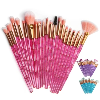 

20pcs Makeup Brushes Set Glitter Professional Liquid Foundation Powder Blusher Eyeshadow Lips Make Up Brush Cosmetic Set Kit