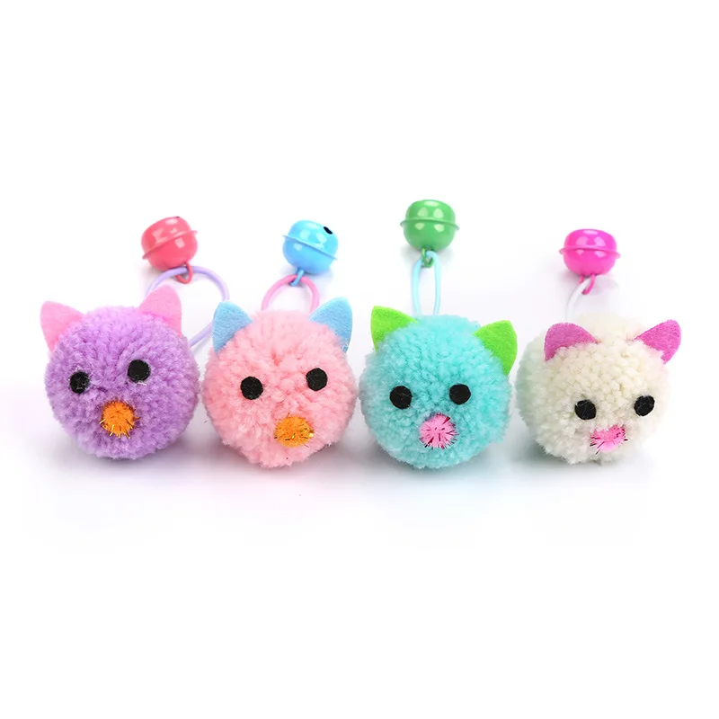New Cat Toys Mouse Head Shape Bells Self Hi Toys Funny Cat Colorful Plush Mouse Elf Fun Pet Collars Pet Supplies