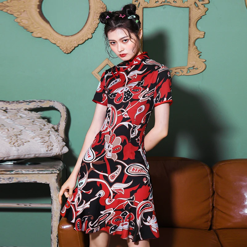 Japanese cheongsam dress Clearance