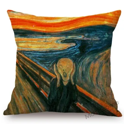 Edvard Munch норвежский живописец крик всемирно известный Картина маслом абстрактный галлри артистический диван льняная наволочка Автомобильная наволочка - Цвет: T372-1